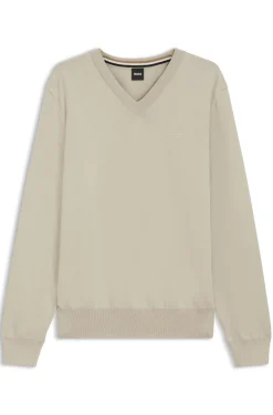 Pullover aus Baumwolle mit V-Ausschnitt