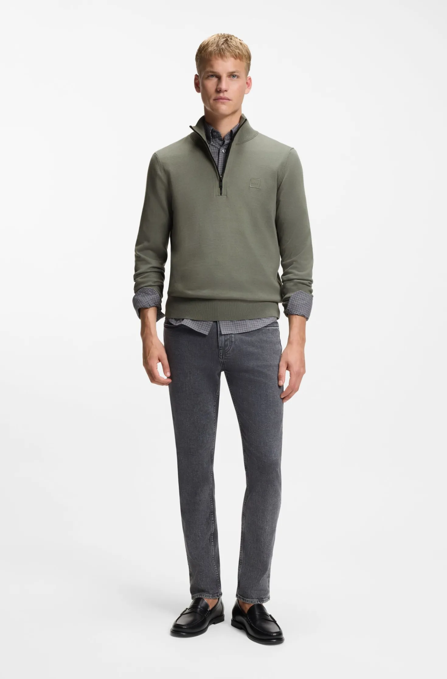 Pullover aus Baumwolle und Kaschmir mit Troyerkragen