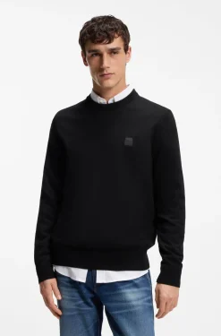 Pullover aus Baumwoll-Mix mit Logo-Patch