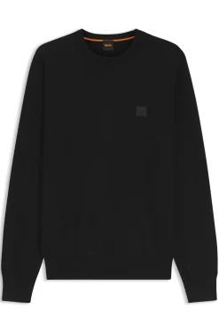 Pullover aus Baumwoll-Mix mit Logo-Patch