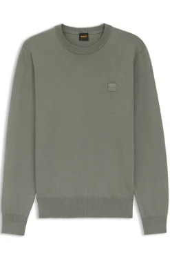 Pullover aus Baumwoll-Mix mit Logo-Patch