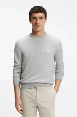 Pullover aus Baumwoll-Mix mit Logo-Patch