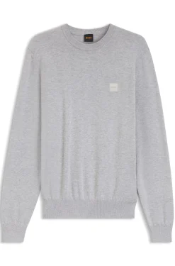 Pullover aus Baumwoll-Mix mit Logo-Patch