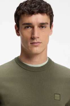Pullover aus Baumwoll-Mix mit Logo-Patch