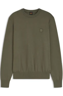 Pullover aus Baumwoll-Mix mit Logo-Patch