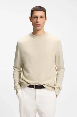 Pullover aus Schurwoll-Mix mit verschiedenen Strukturen