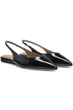 Pumps aus Leder mit Slingback-Riemen