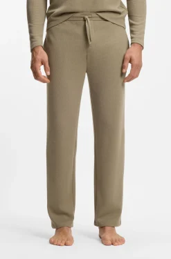 Pyjama-Hose aus Baumwoll-Mix mit gesticktem Logo