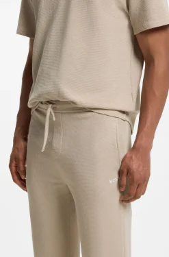 Pyjama-Hose aus Baumwoll-Mix mit gesticktem Logo