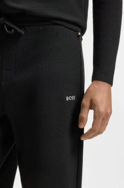 Pyjama-Hose aus Baumwoll-Mix mit gesticktem Logo
