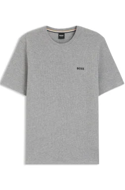 Pyjama-Shirt aus Baumwoll-Mix mit Logo-Stickerei