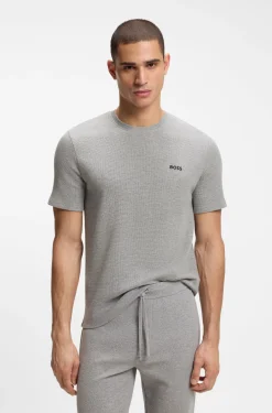 Pyjama-Shirt aus Baumwoll-Mix mit Logo-Stickerei