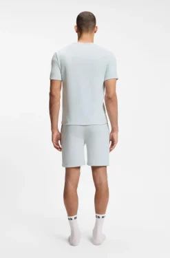 Pyjama-Shirt aus Baumwoll-Mix mit Logo-Stickerei