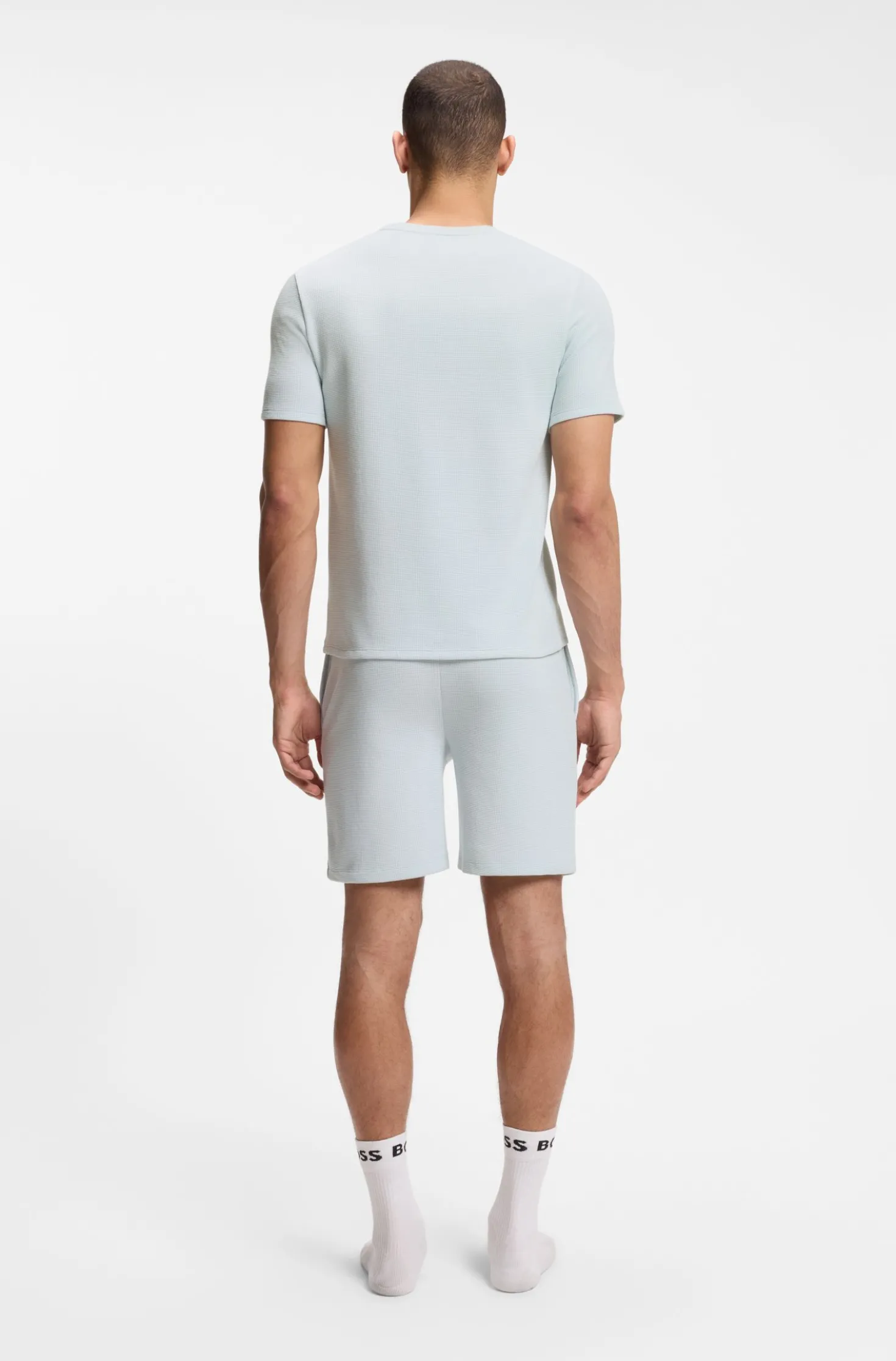 Pyjama-Shirt aus Baumwoll-Mix mit Logo-Stickerei