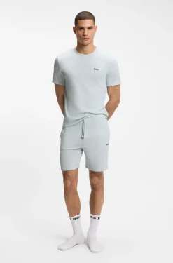 Pyjama-Shirt aus Baumwoll-Mix mit Logo-Stickerei