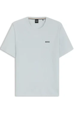 Pyjama-Shirt aus Baumwoll-Mix mit Logo-Stickerei