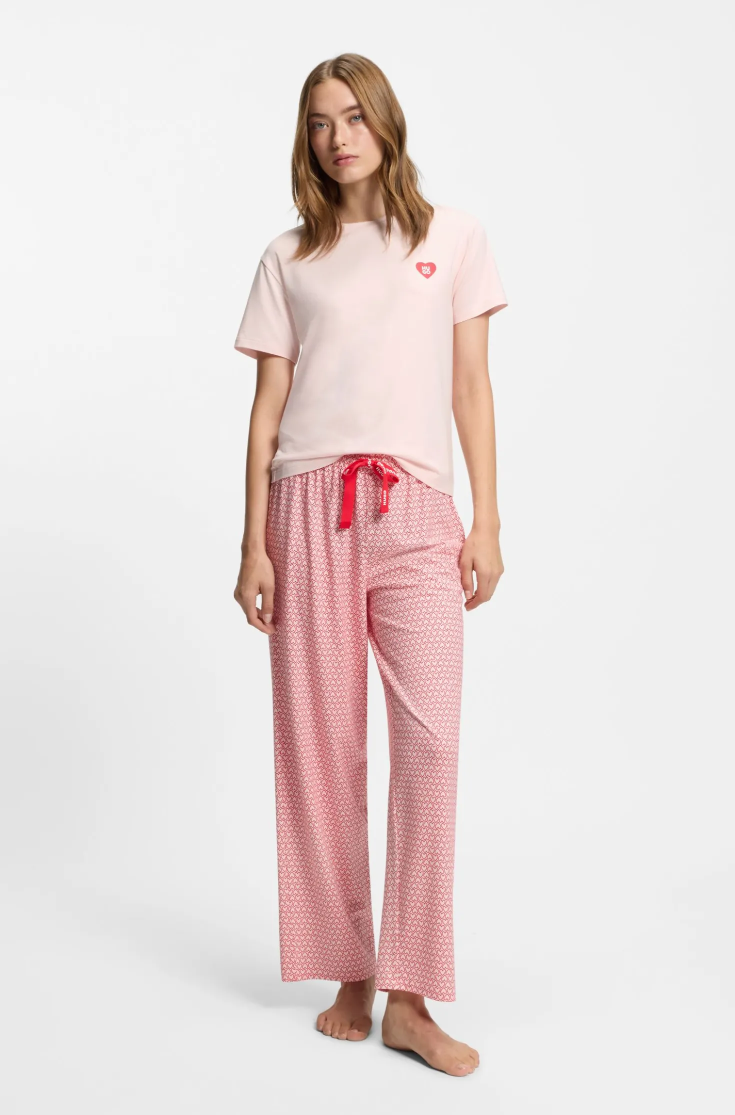 Pyjama-Shirt aus Stretch-Jersey mit Logo-Print