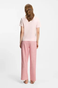 Pyjama-Shirt aus Stretch-Jersey mit Logo-Print