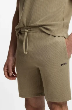 Pyjama-Shorts aus Baumwoll-Mix mit Logo-Stickerei