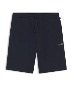 Pyjama-Shorts aus Baumwoll-Mix mit Logo-Stickerei