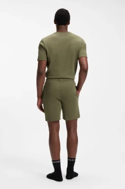 Pyjama-Shorts aus Baumwoll-Mix mit Logo-Stickerei
