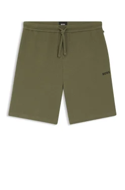 Pyjama-Shorts aus Baumwoll-Mix mit Logo-Stickerei