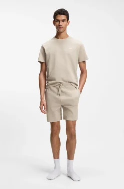 Pyjama-Shorts aus Baumwoll-Mix mit Logo-Stickerei