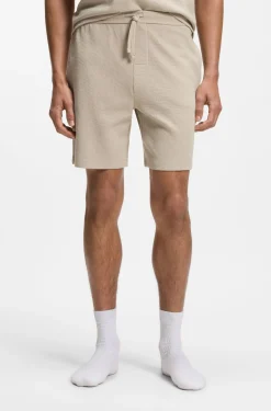 Pyjama-Shorts aus Baumwoll-Mix mit Logo-Stickerei
