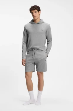 Pyjama-Shorts aus Baumwoll-Mix mit Logo-Stickerei
