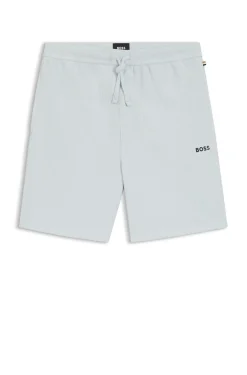 Pyjama-Shorts aus Baumwoll-Mix mit Logo-Stickerei