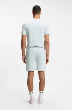 Pyjama-Shorts aus Baumwoll-Mix mit Logo-Stickerei