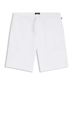 Pyjama-Shorts aus Baumwoll-Mix mit Logo-Stickerei
