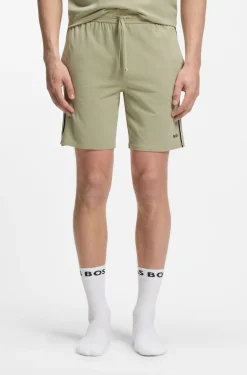 Pyjama-Shorts aus elastischer Baumwolle mit Signature-Streifen-Details