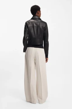 Regular-Fit Bikerjacke aus Leder