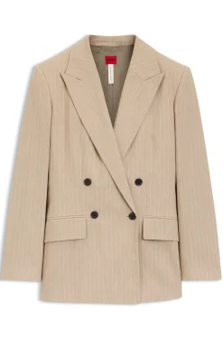 Regular-Fit Blazer aus Baumwoll-Mix mit Nadelstreifen