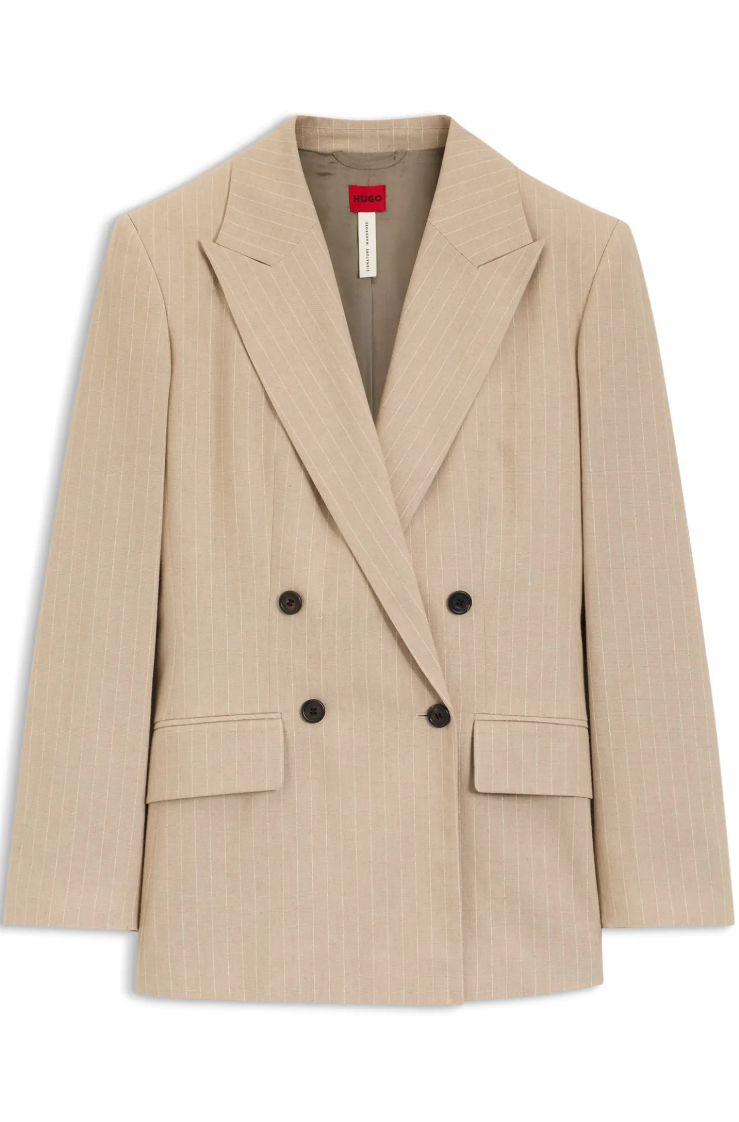Regular-Fit Blazer aus Baumwoll-Mix mit Nadelstreifen
