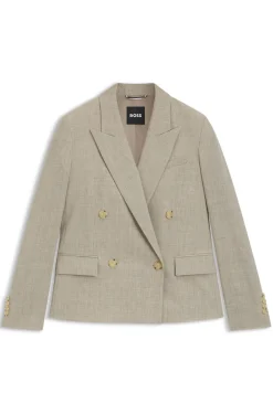 Regular-Fit Blazer aus melierter Schurwolle