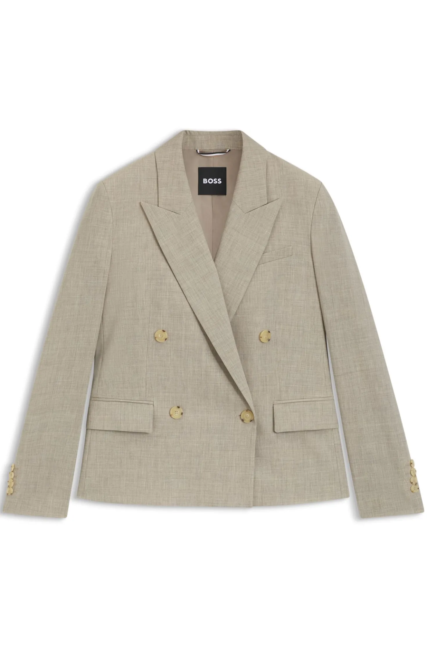 Regular-Fit Blazer aus melierter Schurwolle