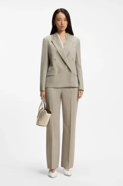 Regular-Fit Blazer aus melierter Schurwolle