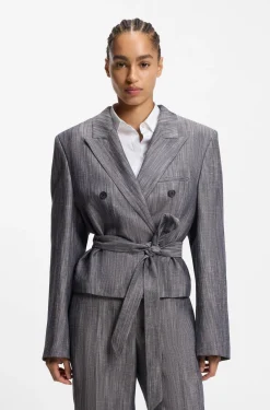 Regular-Fit Blazer aus meliertem Denim