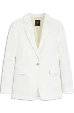 Regular-Fit Blazer aus Stretch-Crêpe
