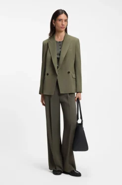 Regular-Fit Blazer aus Stretch-Krepp mit Nadelstreifen