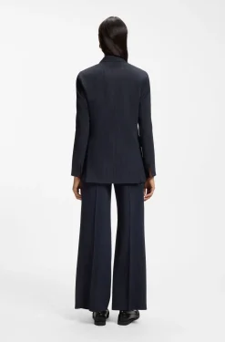 Regular-Fit Blazer aus Stretch-Crêpe mit Nadelstreifen