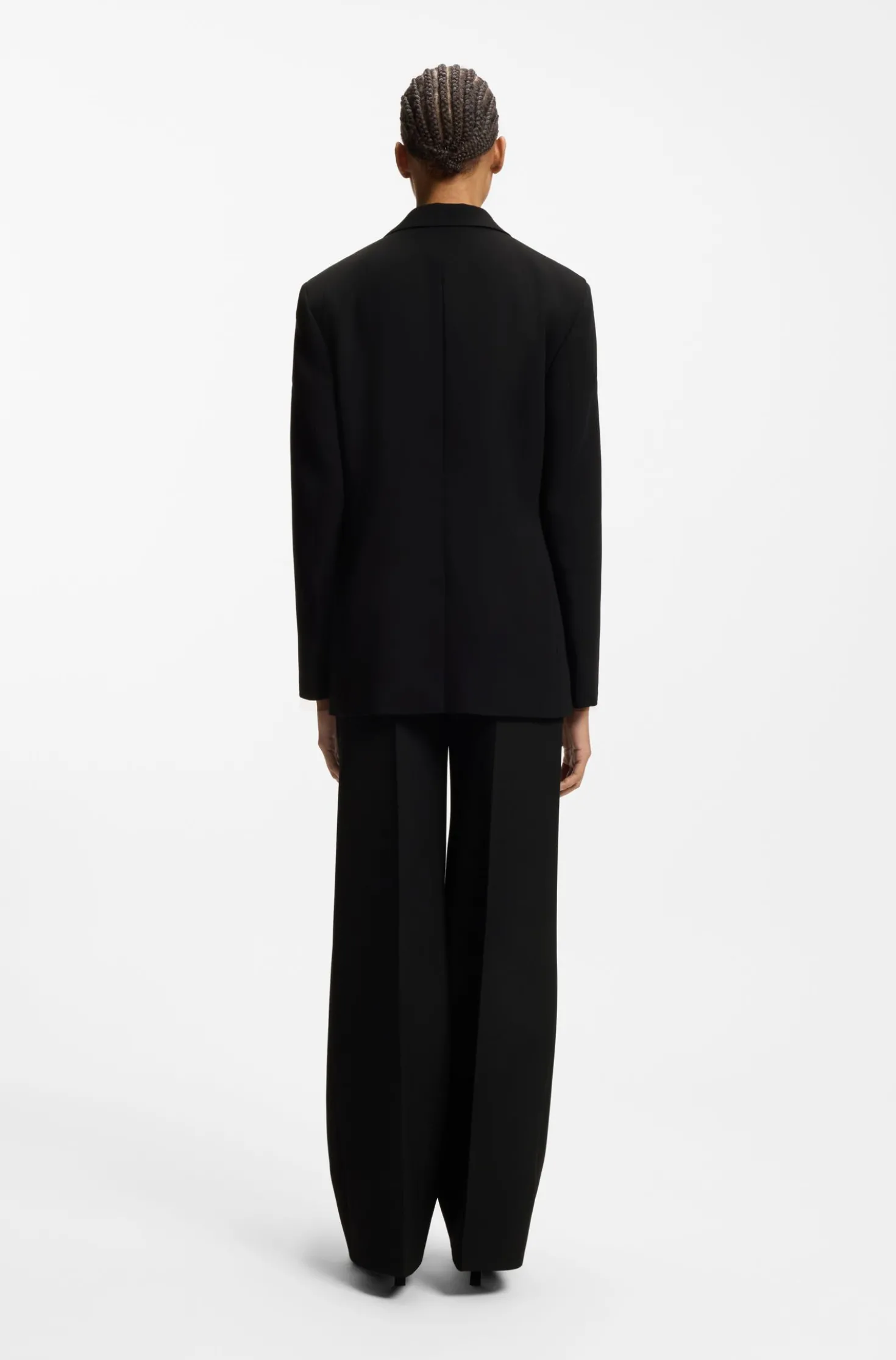 Regular-Fit Blazer aus Stretch-Crêpe