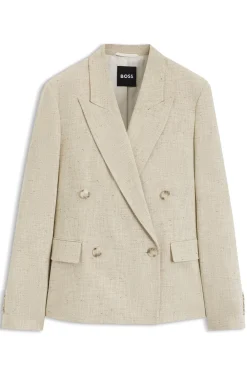 Regular-Fit Blazer aus strukturiertem Slub-Gewebe