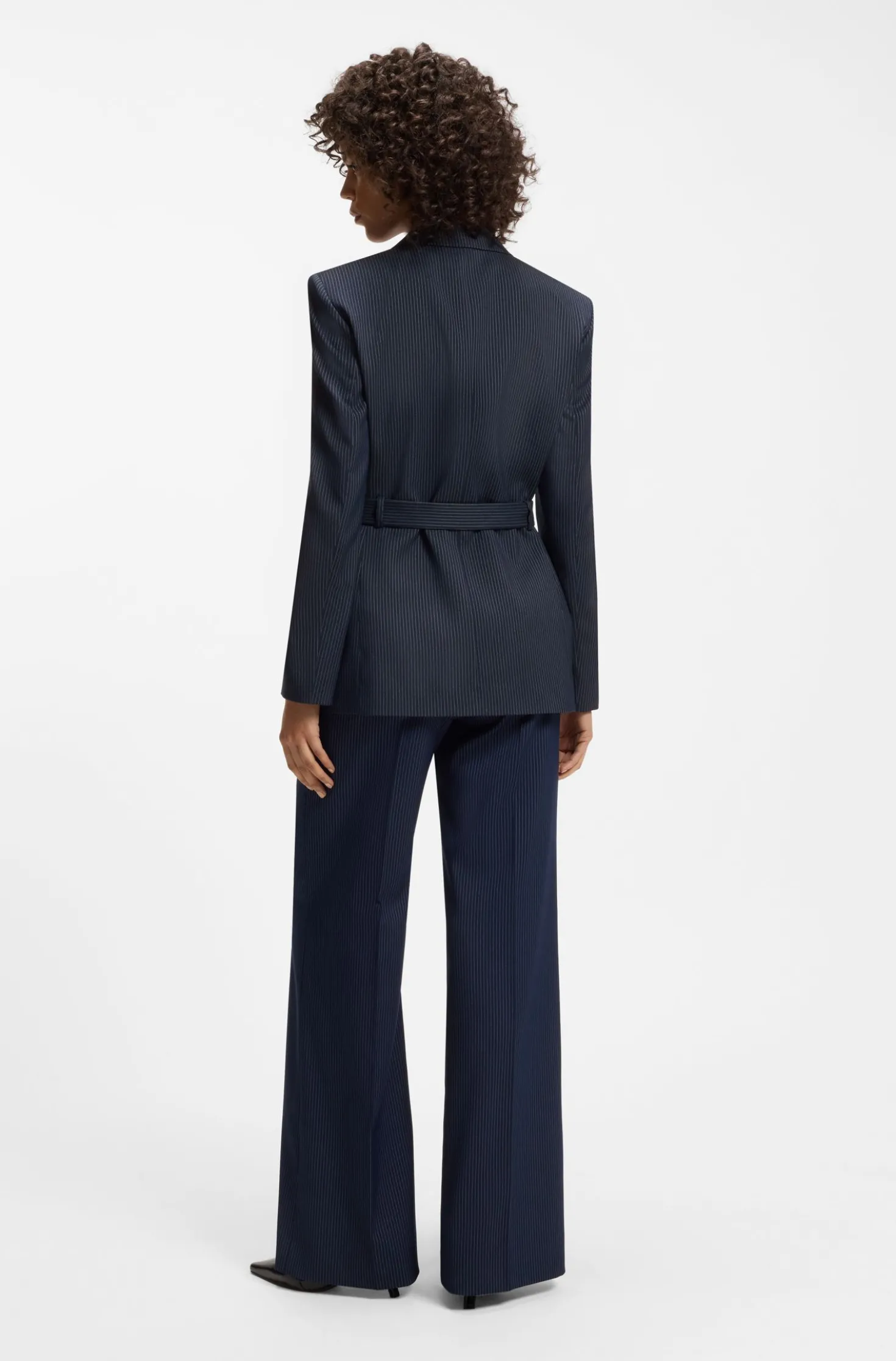 Regular-Fit Blazer mit Gürtel mit Schließe