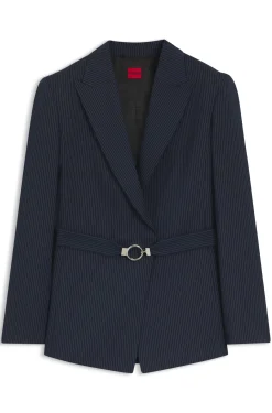 Regular-Fit Blazer mit Gürtel mit Schließe