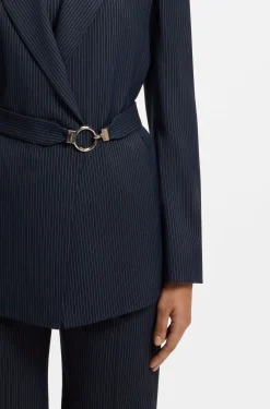 Regular-Fit Blazer mit Gürtel mit Schließe