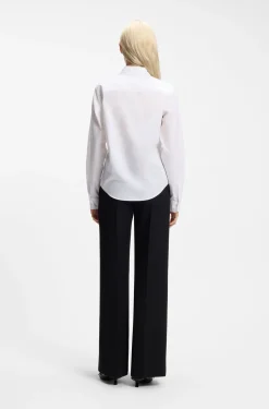 Regular-Fit Bluse aus Baumwoll-Popeline