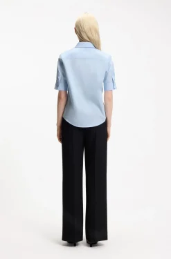 Regular-Fit Bluse aus leichtem Baumwoll-Canvas